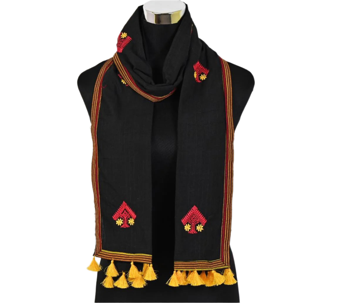 COTTON STOLE WITH TRADITIONAL MOTIF OF ASSAM